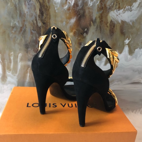 Louis Vuitton Gold V Symphony Strap Sandal 39 - Picture 4 of 8